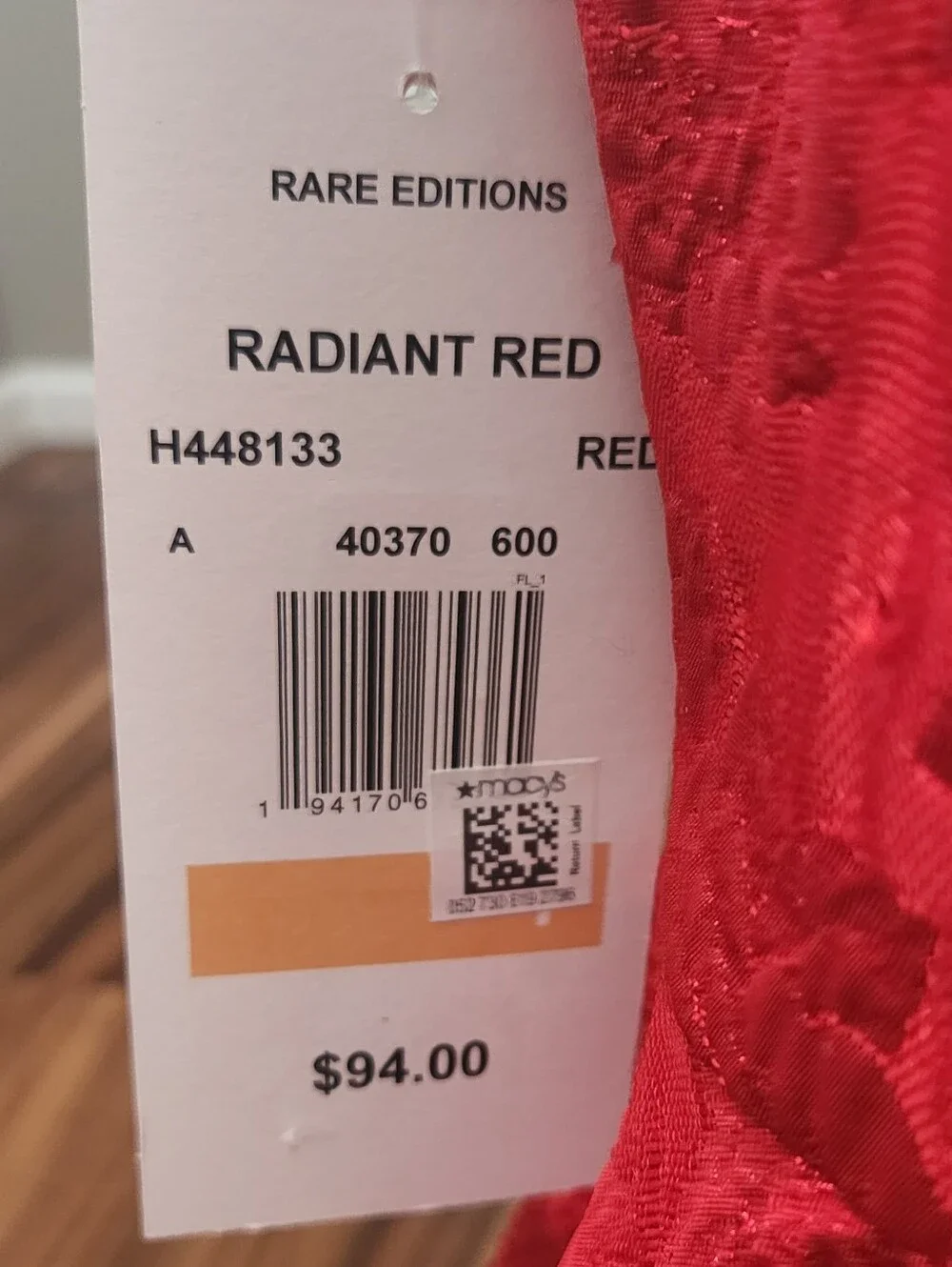 Rare Editions Girls Red Metallic Holiday Party Dress Jeweled Collar Bow Size 7
